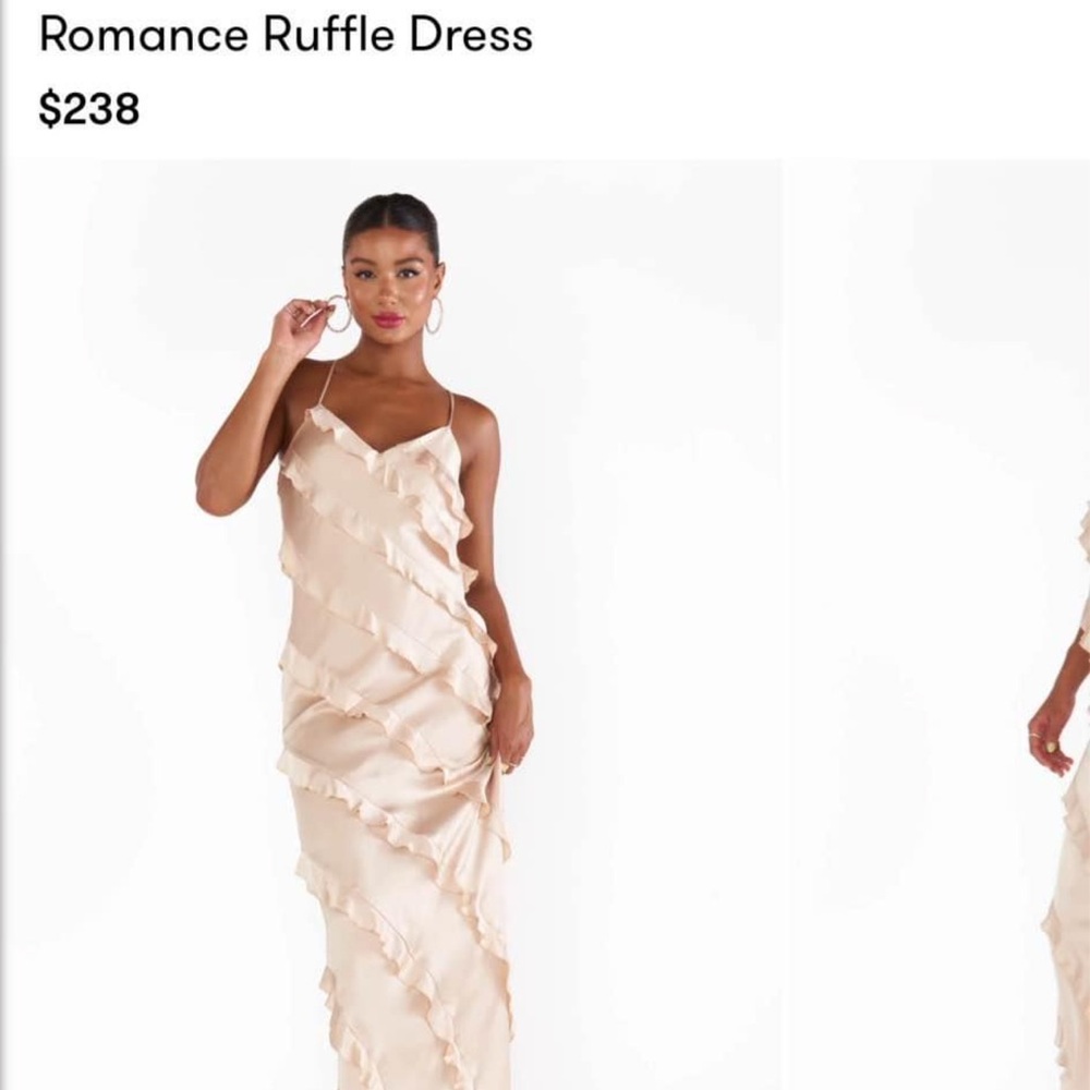 Show Me Your MuMu Asymmetrical Cream Ruffle Dress